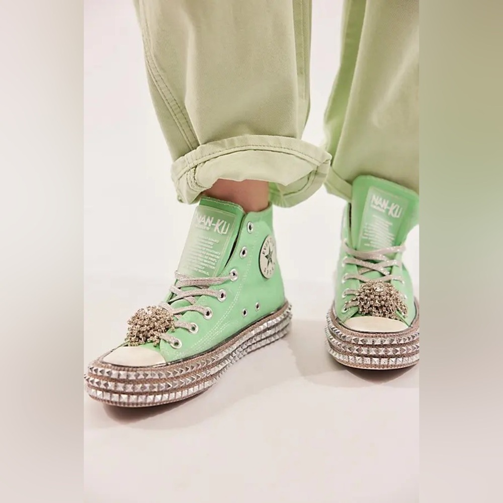 Nan-Ku Mint Green High-Top Sneakers